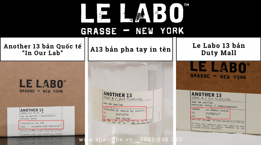 Le Labo Another 13 có mấy loại Các phiên bản của Le Labo 13