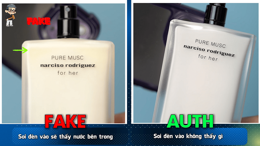 Phân biệt Narciso trắng auth fake