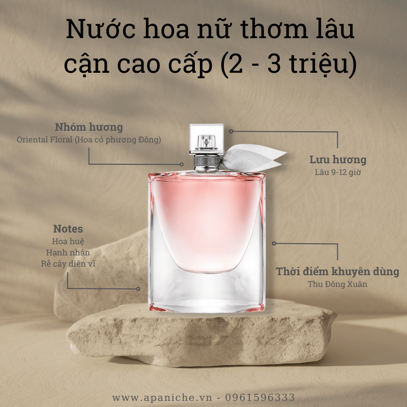 Nước hoa nữ lưu hương lâu phân khúc cận cao cấp Lancome La Vie Est Belle EDP