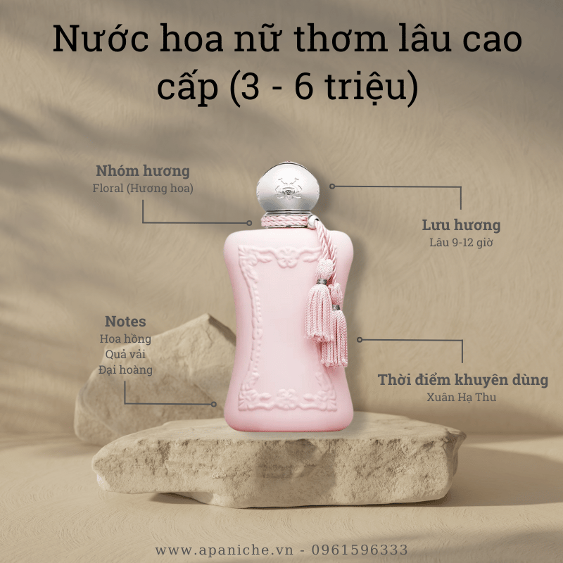 Nước hoa thơm lâu cho nữ phân khúc cao cấp Parfums de Marly Delina EDP