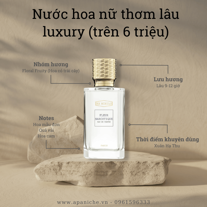 Nước hoa nữ thơm lâu phân khúc xa xỉ luxury Ex Nihilo Fleur Narcotique EDP