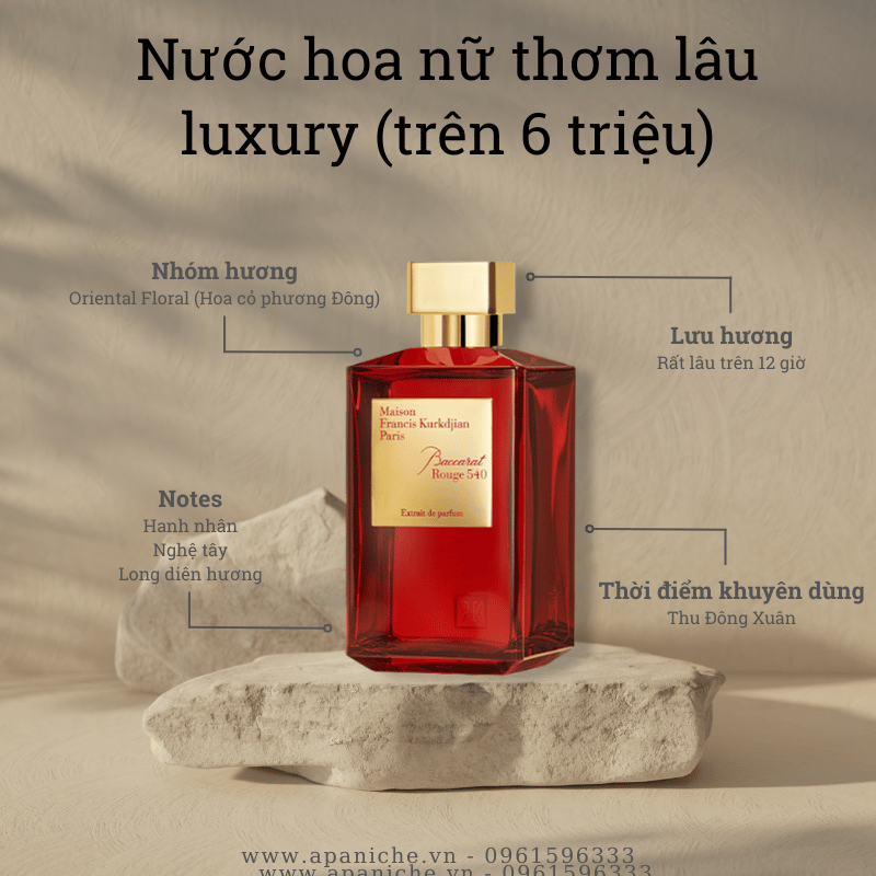 Nước hoa nữ thơm lâu phân khúc xa xỉ luxury MFK 540 Extrait