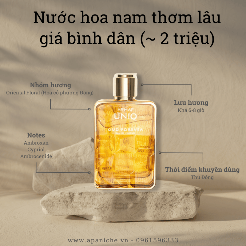 Nước hoa nam thơm lâu giá bình dân Armaf Uniq Oud Forever EDP