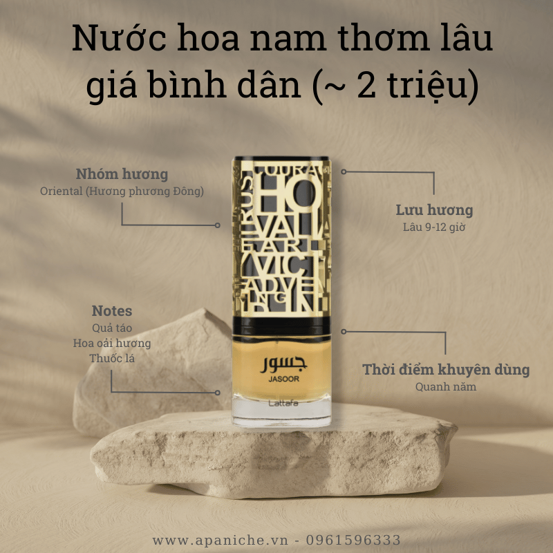 Nước hoa nam thơm lâu giá bình dân Lattafa Jasoor EDP