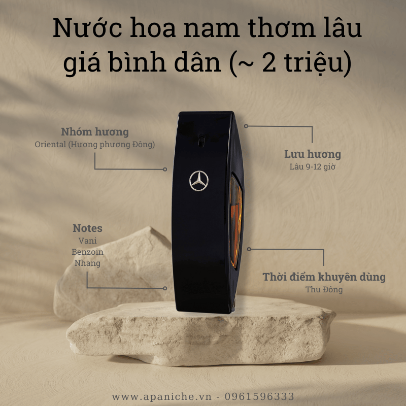 Nước hoa nam thơm lâu giá bình dân Mercedes Benz Club Black EDT