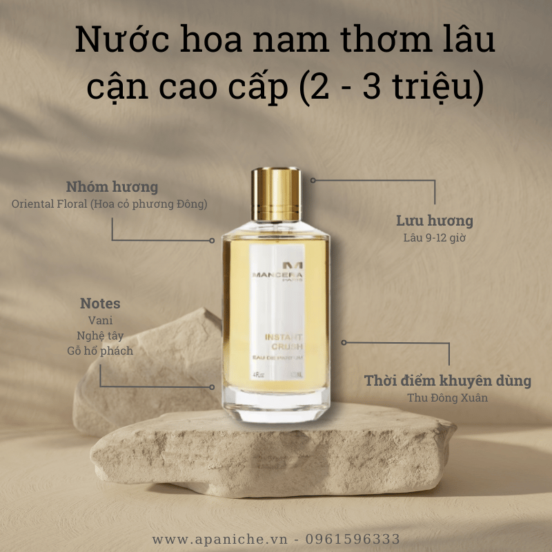 Nước hoa nam thơm lâu phân khúc cận cao cấp Mancera Instant Crush