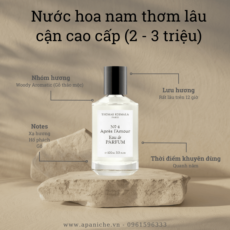 Nước hoa nam thơm lâu phân khúc cận cao cấp Thomas Kosmala No4