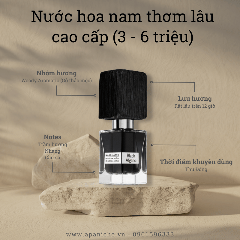 Nước hoa nam thơm lâu phân khúc cao cấp Nasomatto Black Afgano Extrait De Parfum