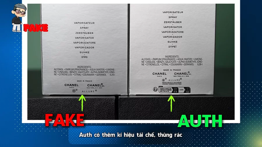 Phân biệt Allure Chanel Homme Sport thật giả