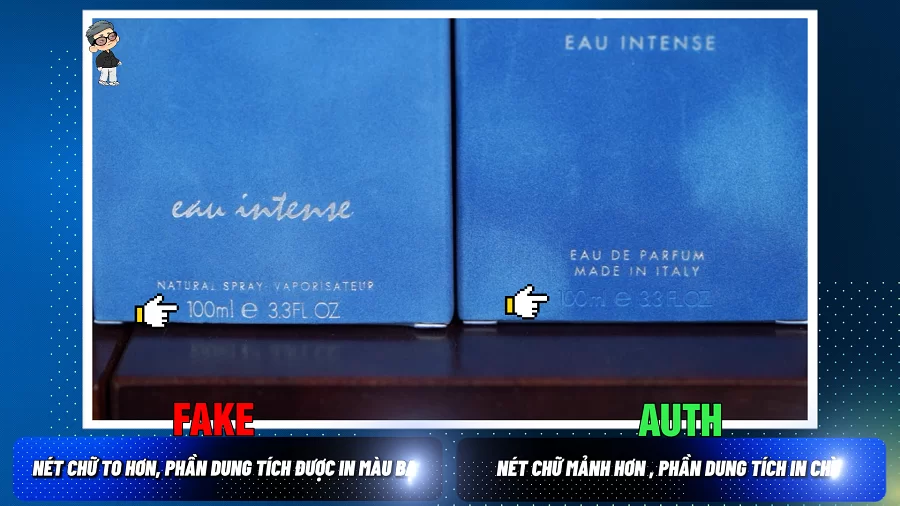 phân biệt nước hoa DG Light Blue Eau Intense nữ thật giả
