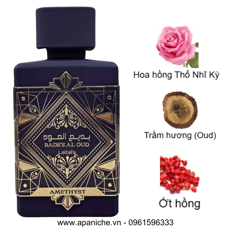 Lattafa Bade'e Al Oud Amethyst mùi hương