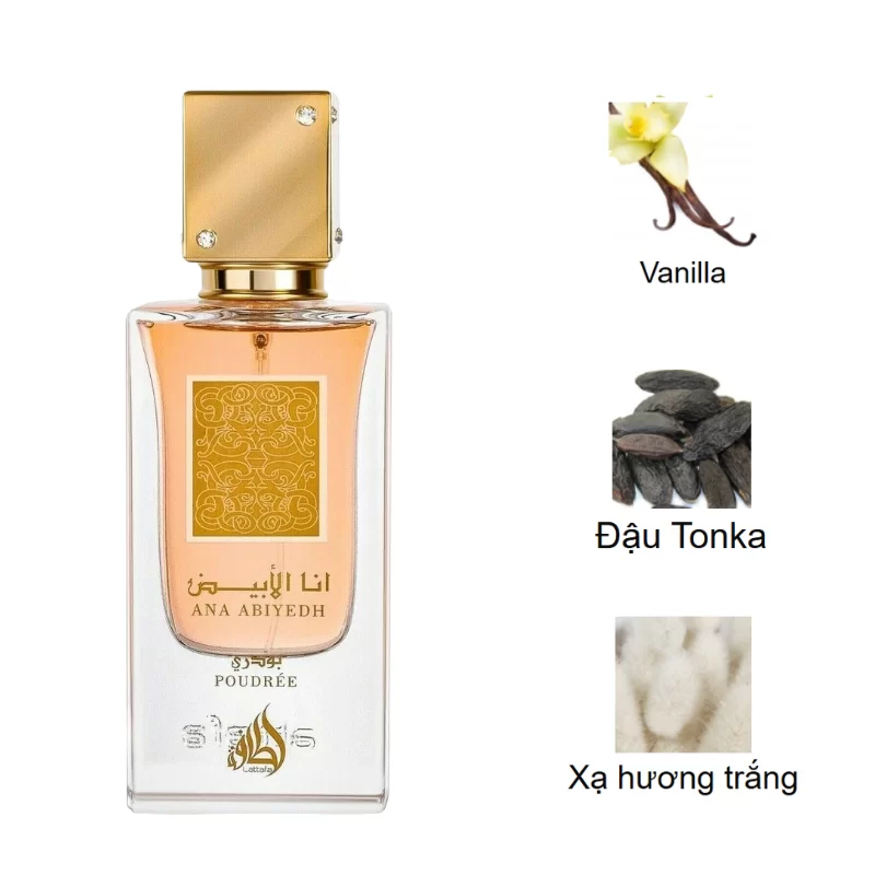 Lattafa Ana Abiedh Poudree EDP mùi hương