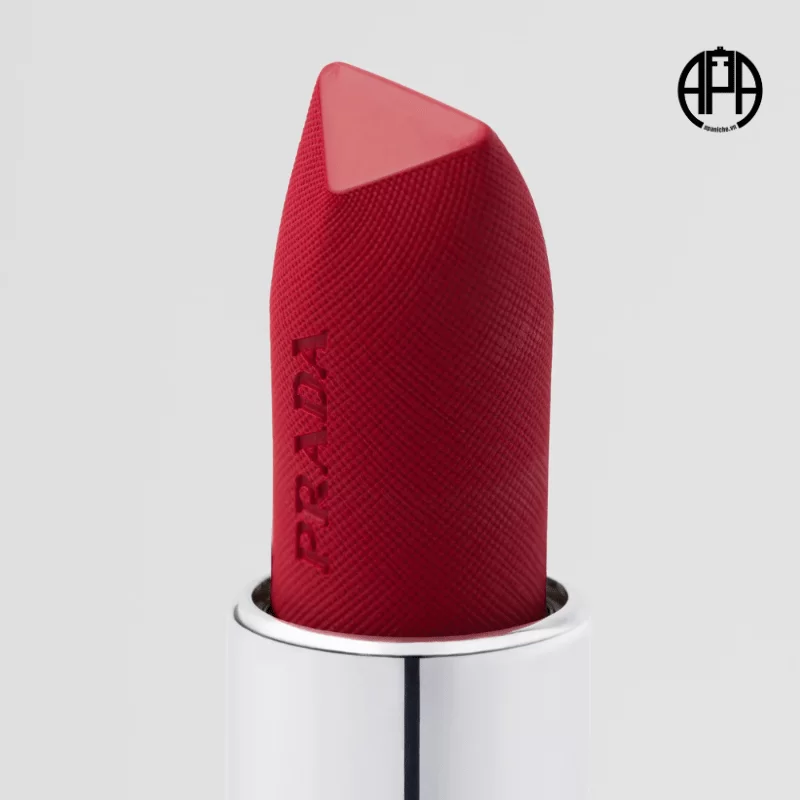Thiết kế Son Prada Monochrome Hyper Matte Lipstick R28 Fuoco - Màu Đỏ Thuần