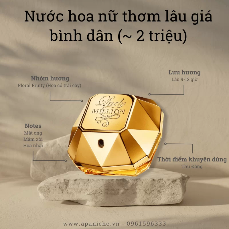 Nước hoa nữ thơm lâu giá bình dân Paco Rabanne Lady Million