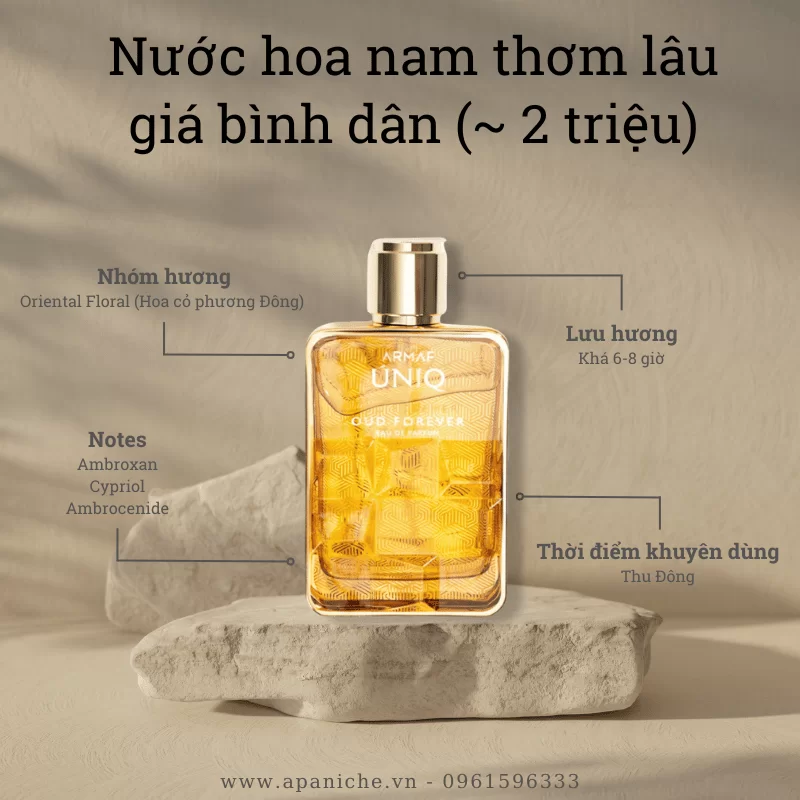 Nước hoa nam thơm lâu giá bình dân Armaf Uniq Oud Forever EDP