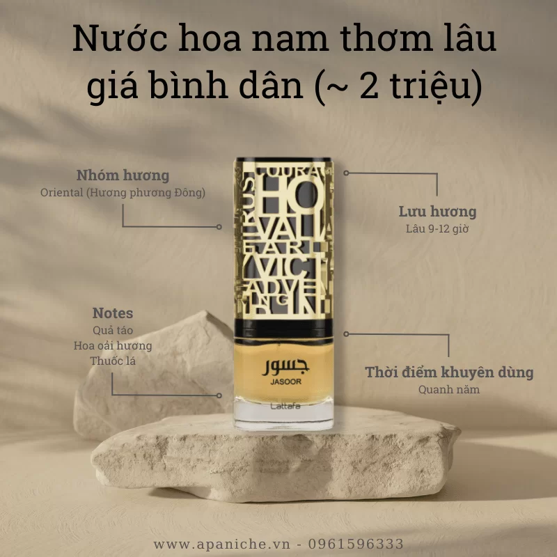Nước hoa nam thơm lâu giá bình dân Lattafa Jasoor EDP