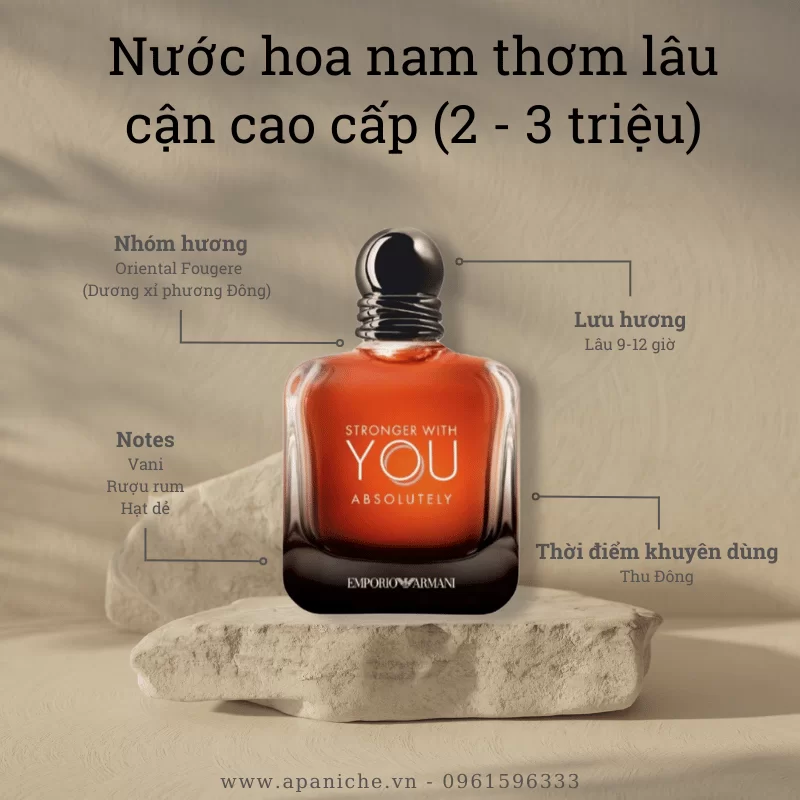 Nước hoa nam thơm lâu phân khúc cận cao cấp Giorgio Armani Emporio Armani Stronger With You Absolutely Parfum