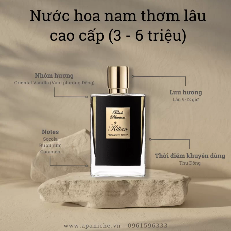 Nước hoa nam thơm lâu phân khúc cao cấp Kilian Black Phantom EDP