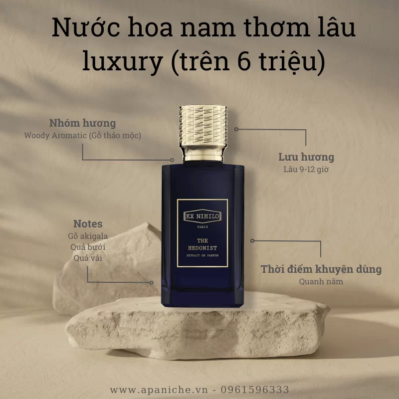 Nước hoa nam thơm lâu xa xỉ luxury Ex Nihilo The Hedonist Extrait